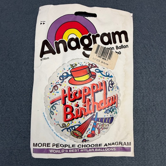 Anagram Other - Anagram Happy Birthday Mylar Balloon 18" Multicolor Vintage 90's Party Decor USA